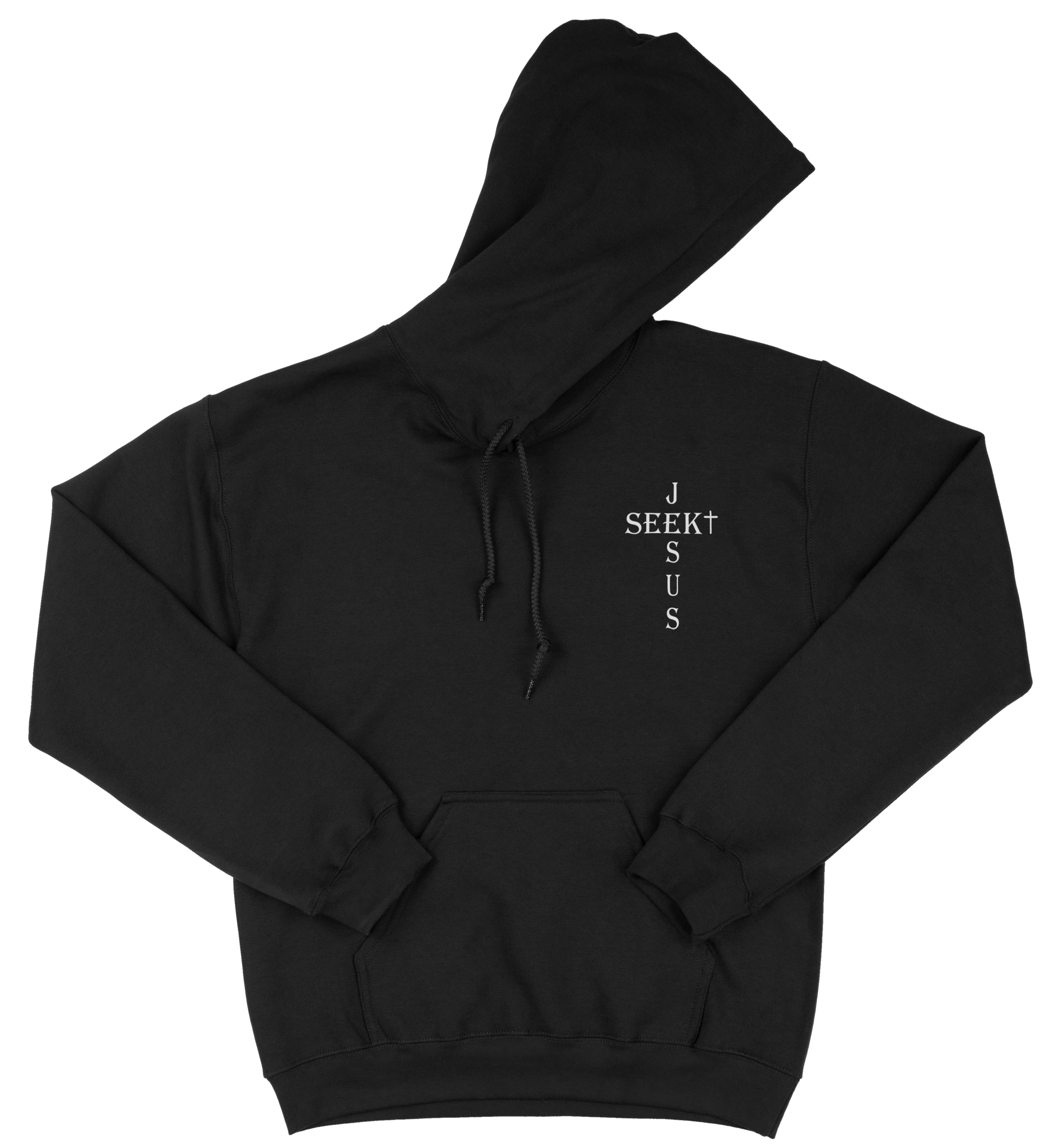 Chosen - Hoodie, Black (White/Red Text)